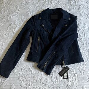 BlankNYC Navy Suede Leather Jacket NWT